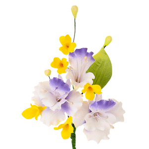 Rami Lilium Blu E Ibisco Rosa