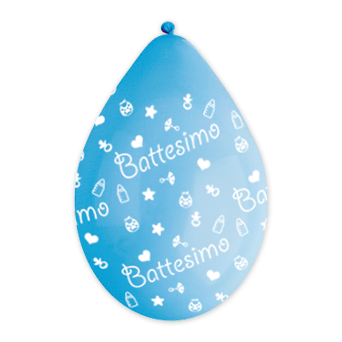 10 Palloncini in Lattice All Around 12 Battesimo Celeste