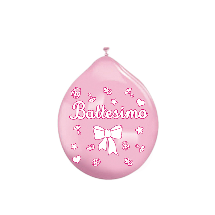 20 Palloncini in Lattice 10 Battesimo Rosa
