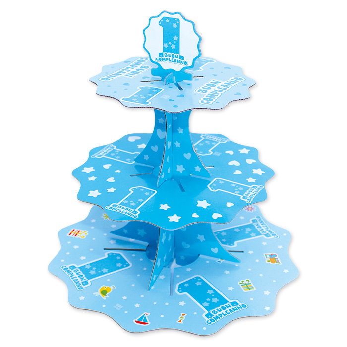 Alzatina in cartoncino a 3 piani da 35 – 26 – 21 cm x h35 cm One Light Blue